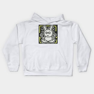 Funny Keith Haring, cat yoga Kids Hoodie